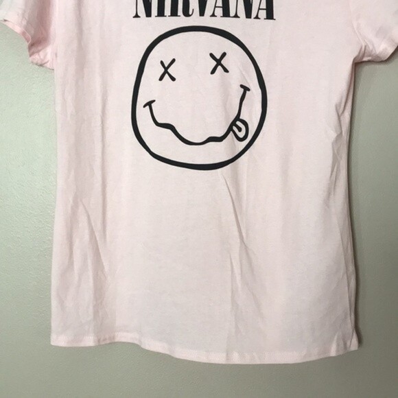 Nirvana Pink Smile Girls T-Shirt size large - Picture 4 of 11